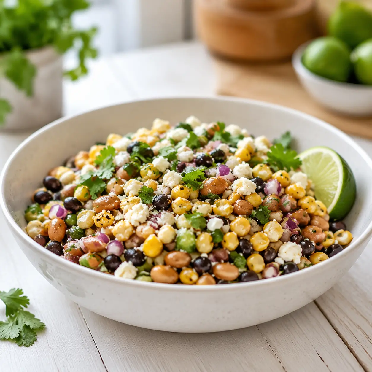 mexican street corninspired bean salad - final presentation