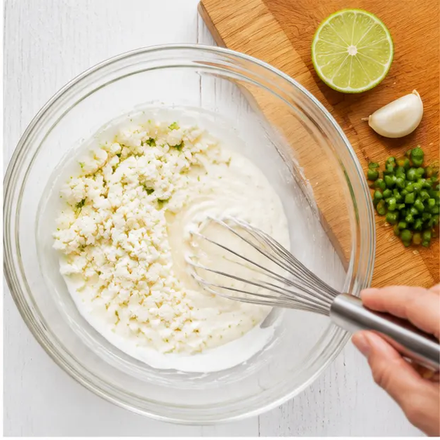 Step 2: Whisking creamy chili lime dressing