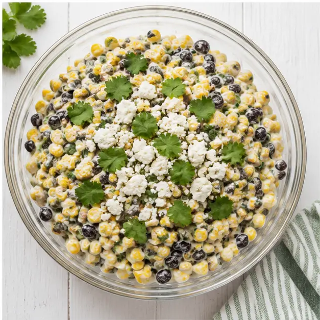Step 4: Tossing the finished salad with cheese and cilantro