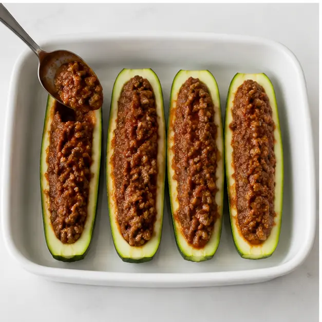 Step 3: Filling the zucchini shells