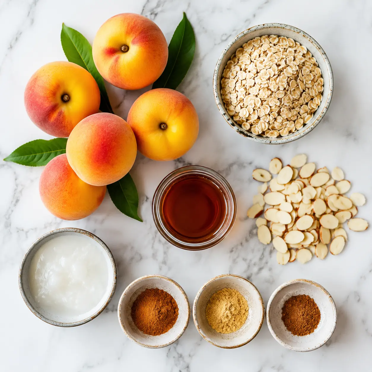 peach crisp - main ingredients