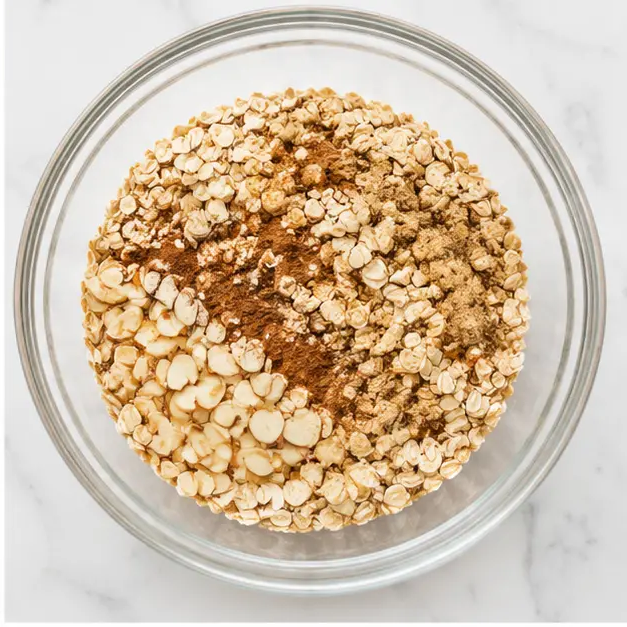 Step 2: Mixing dry crumble ingredients
