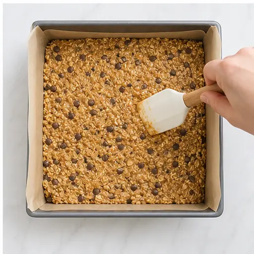 Step 4: Pressing mixture into the pan