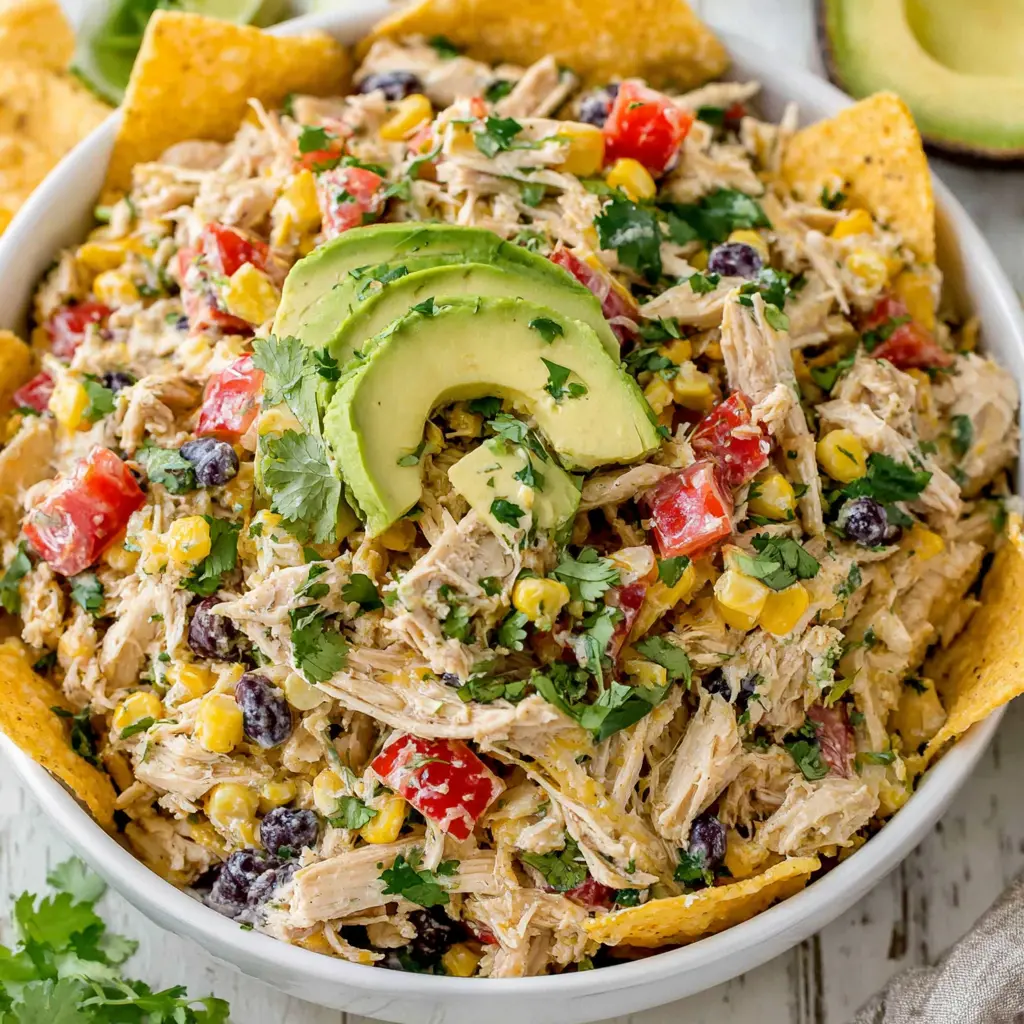 quick southwest chicken salad - final presentation