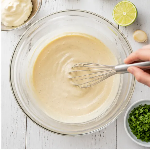 Whisk creamy smoky dressing