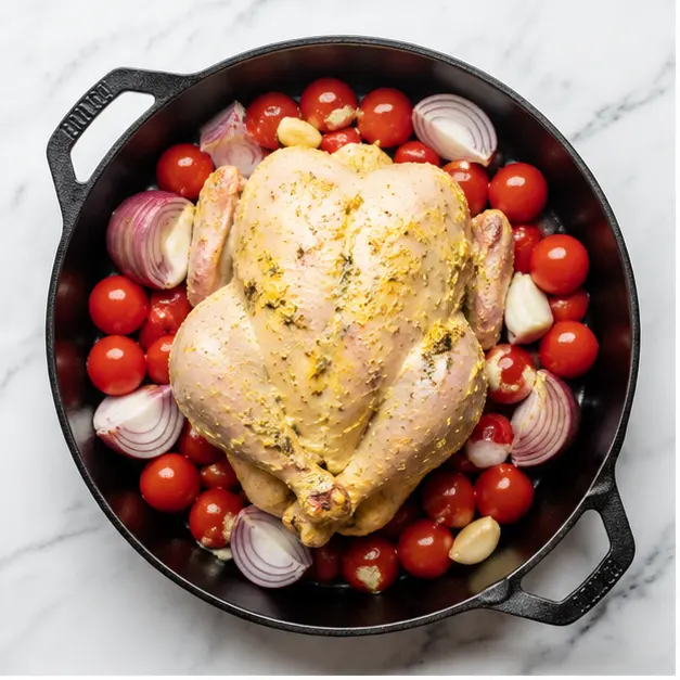 Step 1: Seasoning and prepping the whole chicken with butter mixture