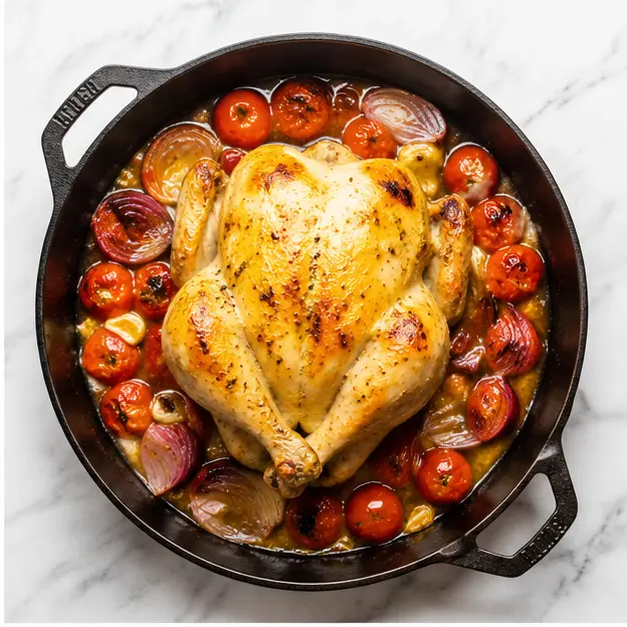 Step 2: Roasting the chicken with vegetables in the oven