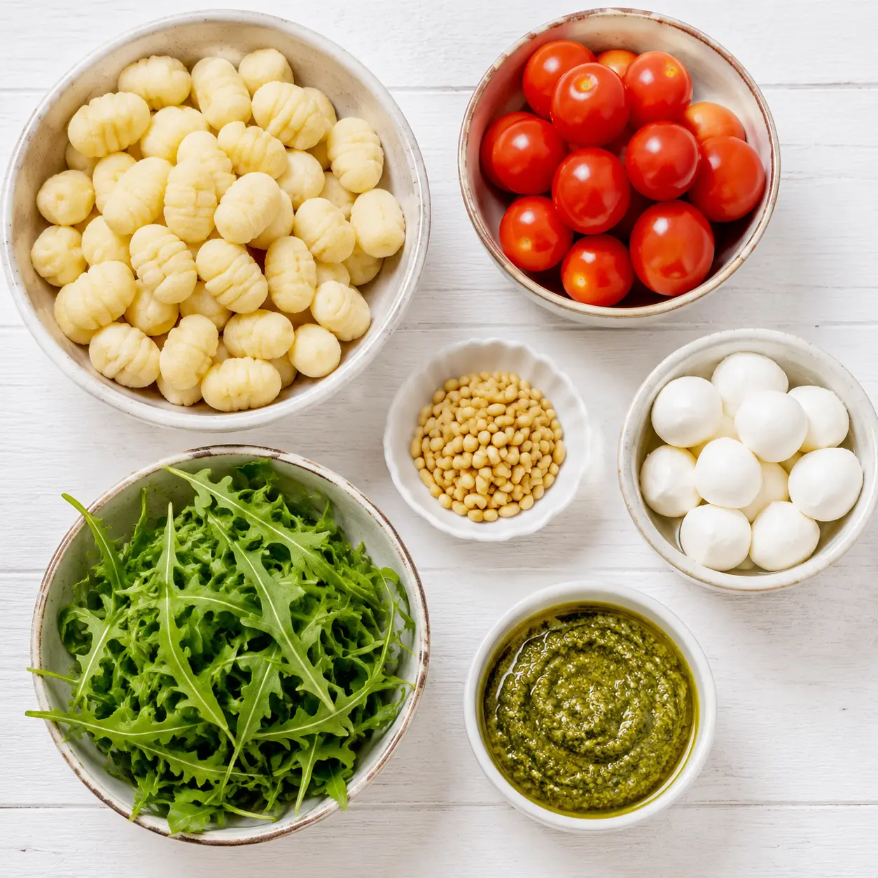 roasted gnocchi salad - main ingredients