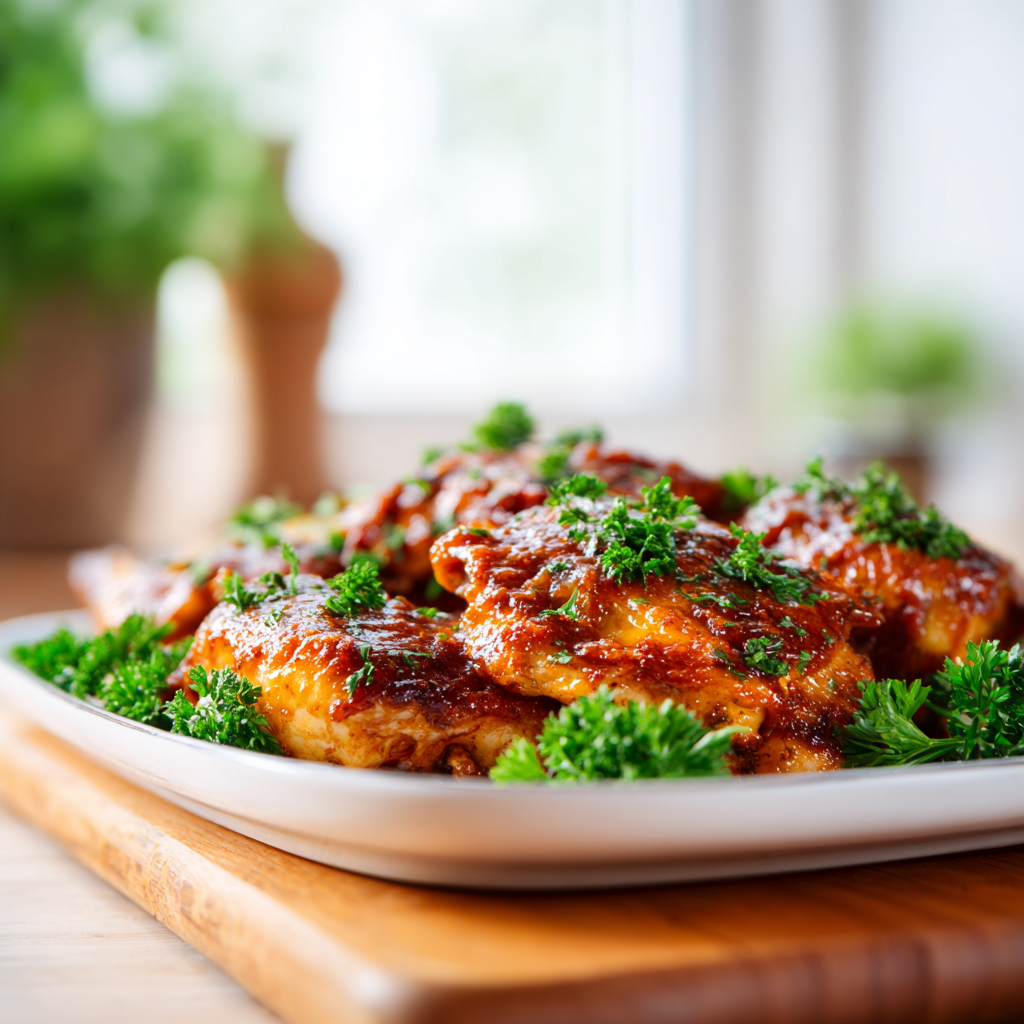 sheet pan bbq chicken - final presentation