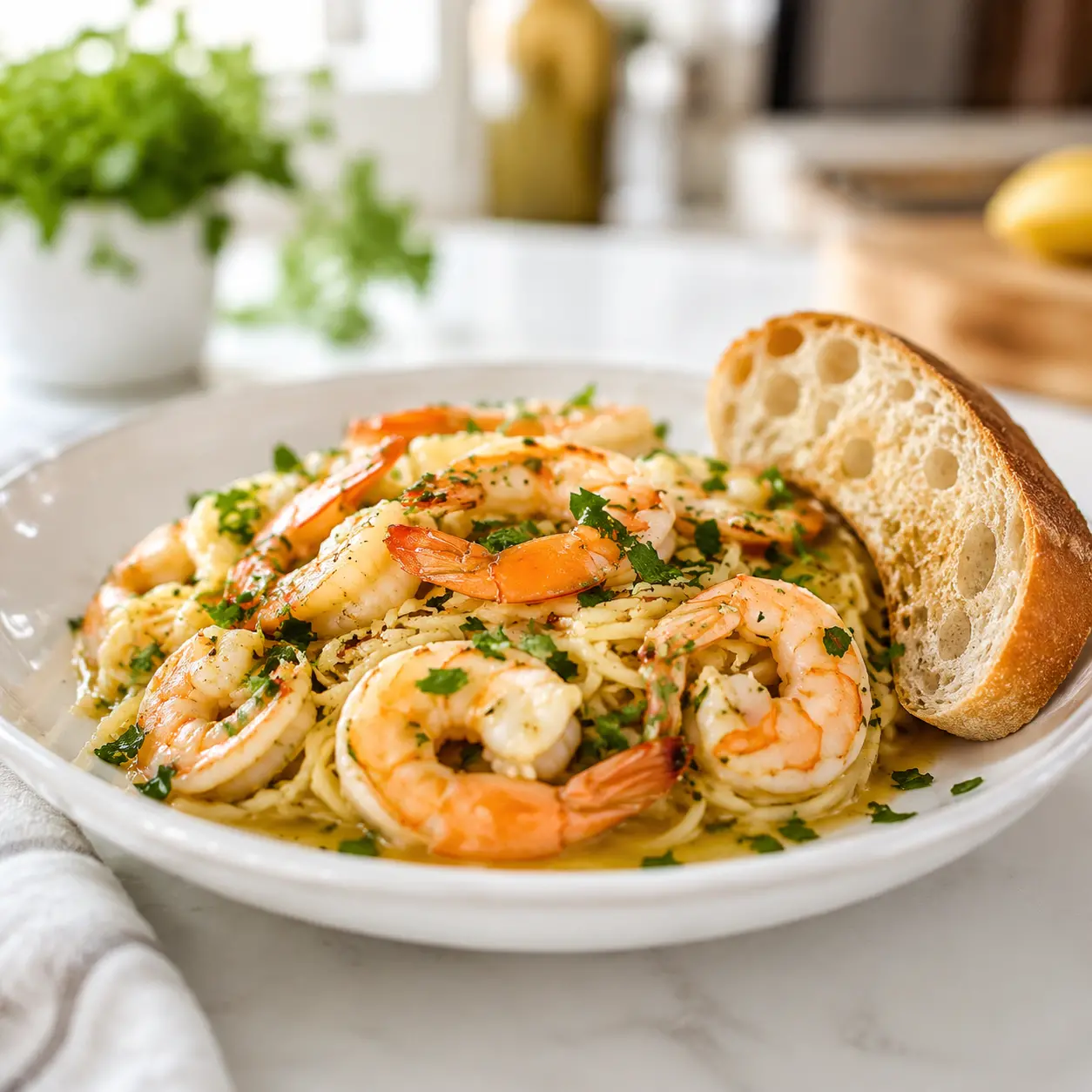 shrimp scampi - final presentation