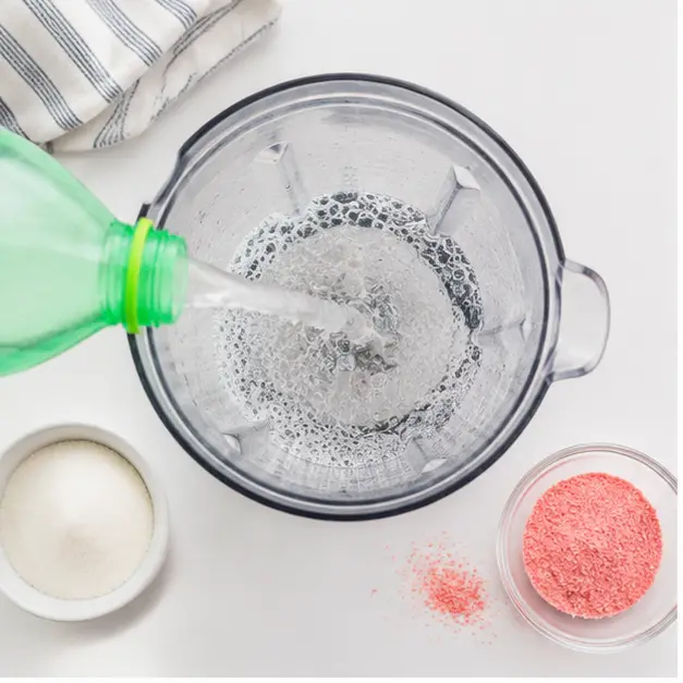 Step 1: Combine liquids and sugar in blender