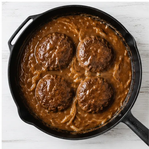 Step 4: Simmer steaks in gravy until cooked