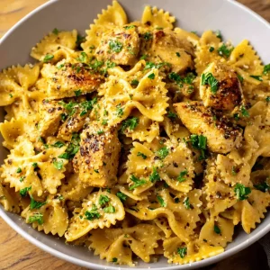 spicy chicken bowtie pasta 859605174