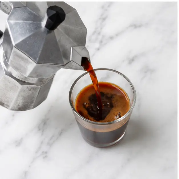 Step 3: Brew espresso with moka pot