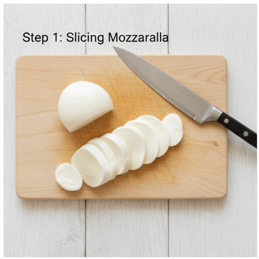 summer fruit caprese salad - step 1