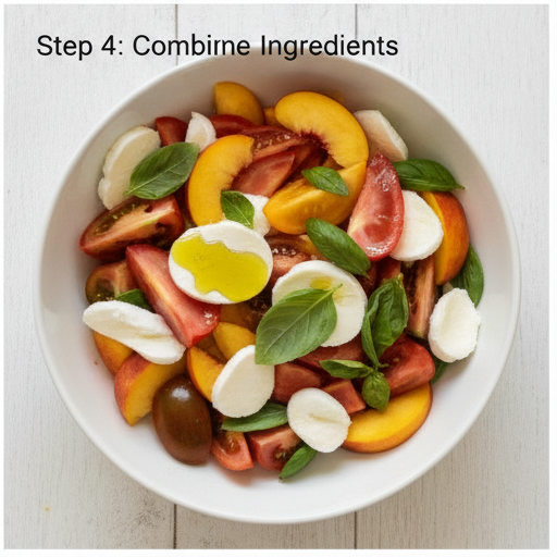 summer fruit caprese salad - step 4