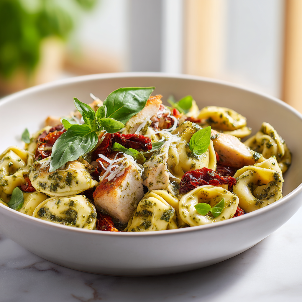 summer pesto tortellini skillet - final presentation
