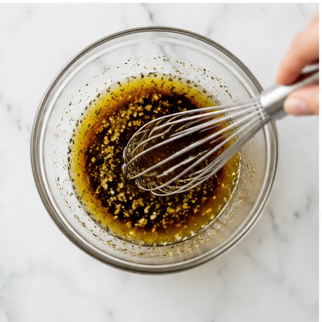 Step 3: Whisk together the sun dried tomato dressing