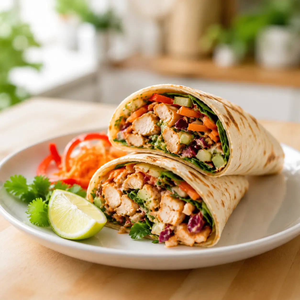 thai chicken wrap - final presentation