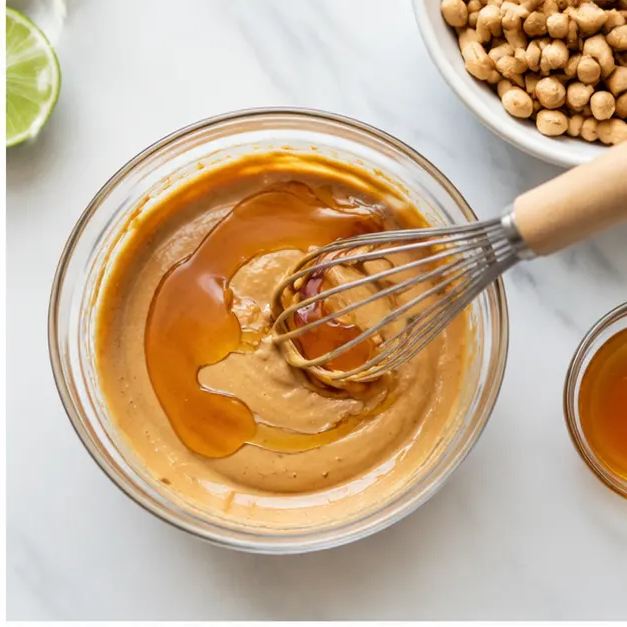 Step 2: Whisk together creamy peanut sauce