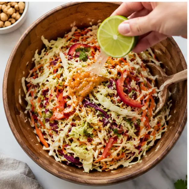 Step 3: Toss crunchy Asian slaw with vegetables