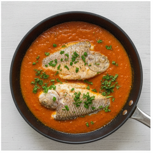 Tilapia in roasted pepper sauce - step 4