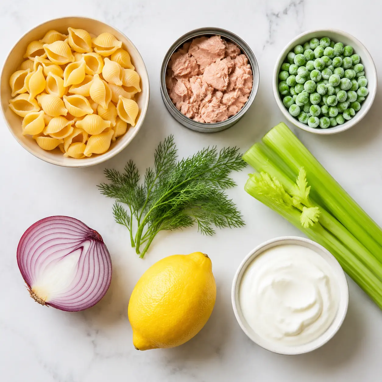 tuna pasta salad - main ingredients