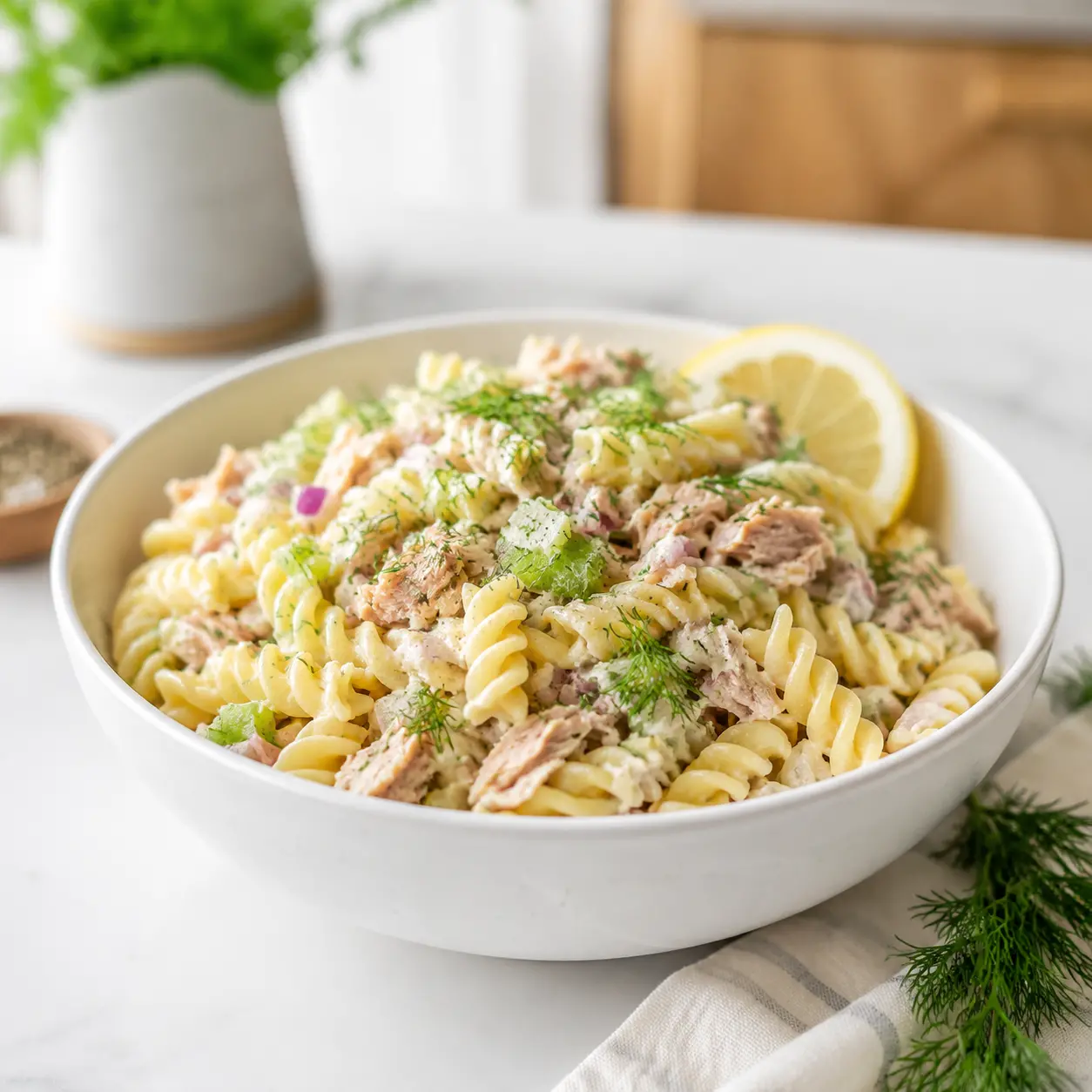 tuna pasta salad - final presentation