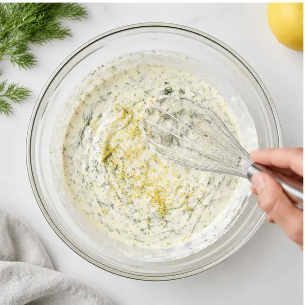 Step 3: Whisking creamy dressing