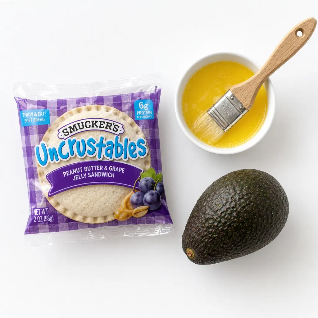 uncrustables burger sandwich - main ingredients
