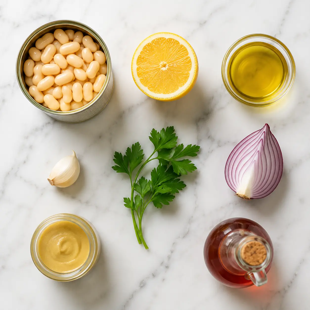 white bean salad - main ingredients