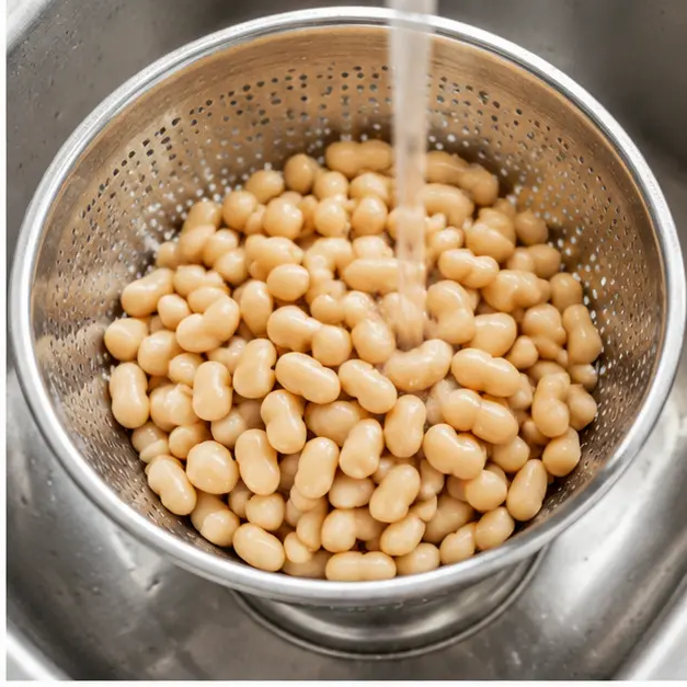 Step 2: Rinsing and draining the cannellini beans