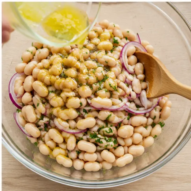 Step 4: Tossing everything together in a mixing bowl
