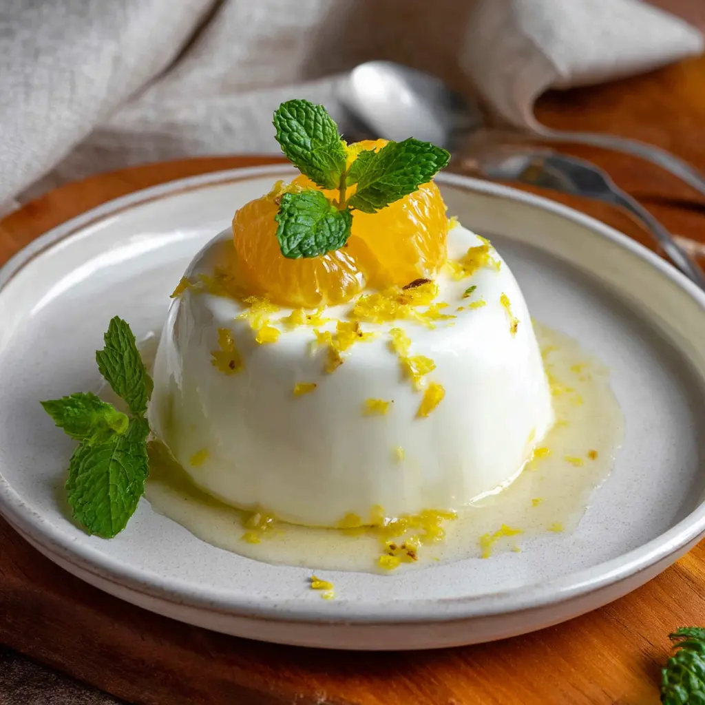 yuzu panna cotta - final presentation