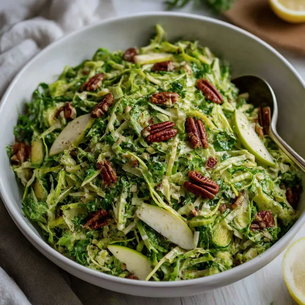 apple brussels sprouts slaw - final presentation