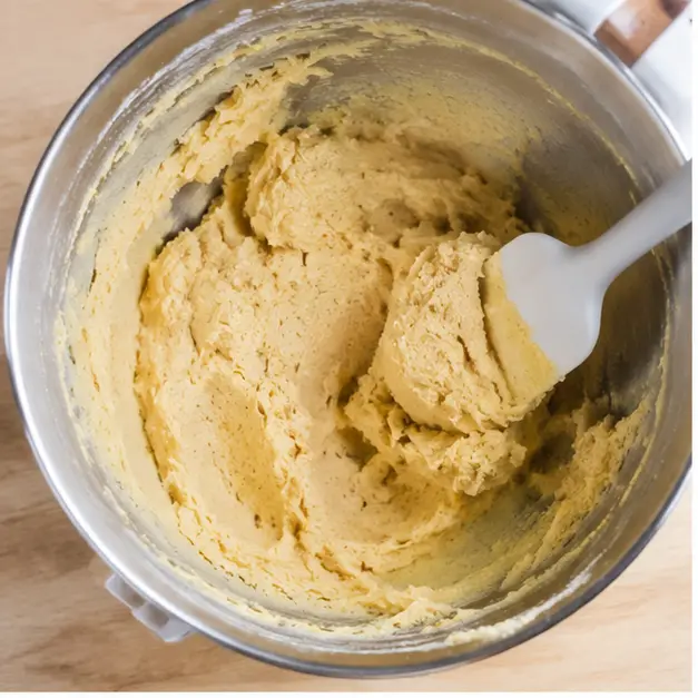 Step 1: Creaming butter with sugar and spiced drink mix until fluffy