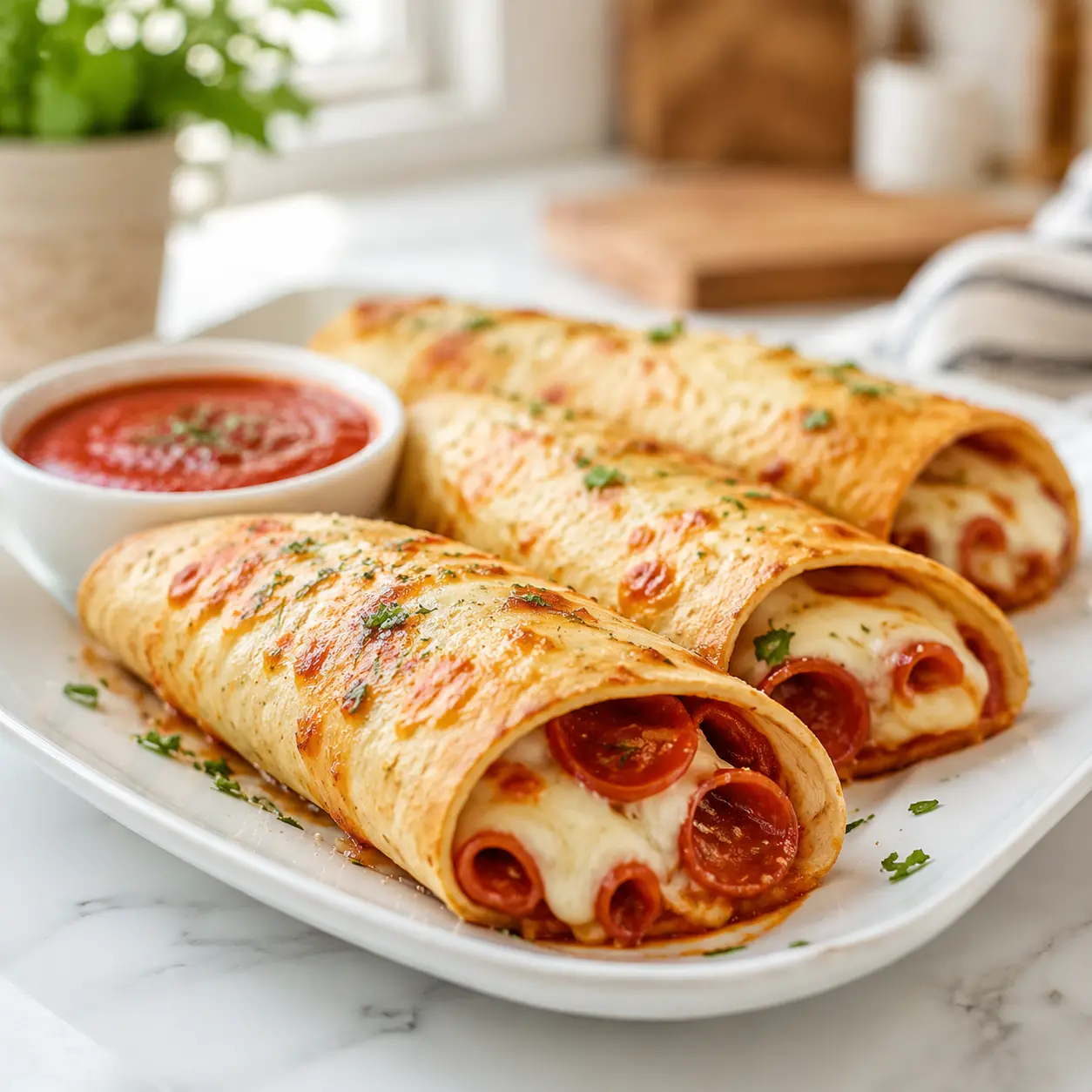 baked pizza wraps - final presentation