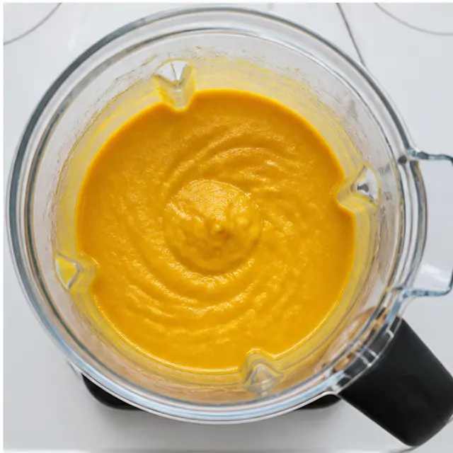 Step 4: Blending the soup until completely smooth and velvety