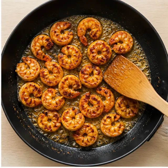 Step 2: Sear shrimp in a hot buttered skillet