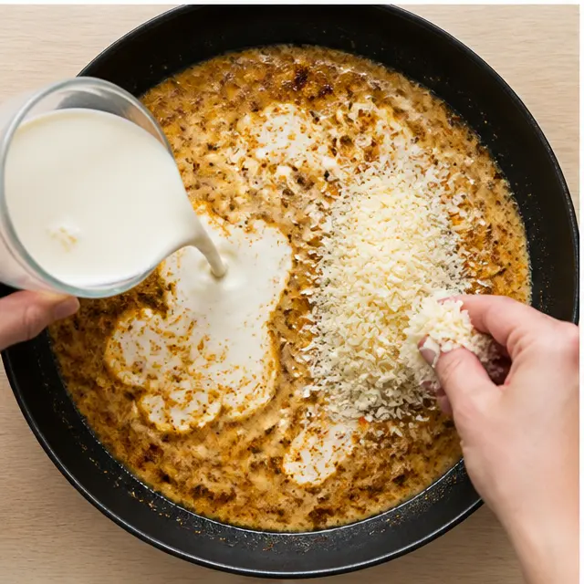 Step 3: Make creamy parmesan sauce