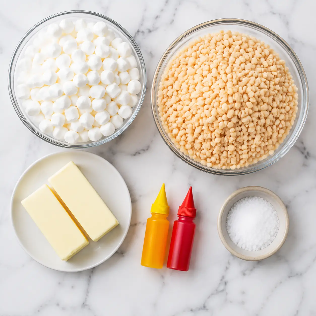 candy corn rice krispie treats - main ingredients