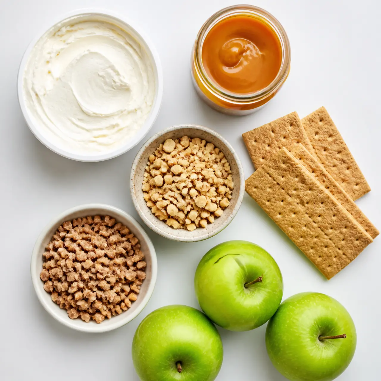 caramel apple cheesecake dip - main ingredients