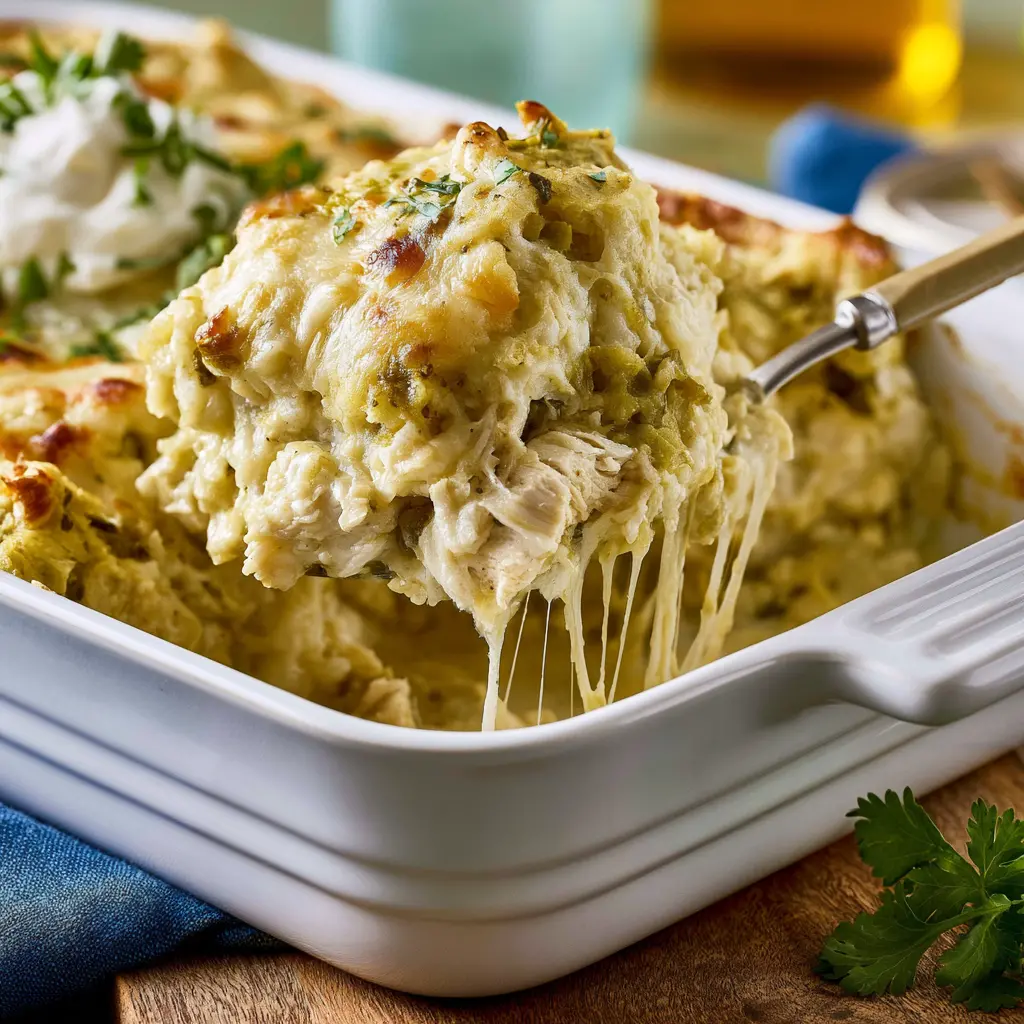 chicken enchilada casserole - final presentation
