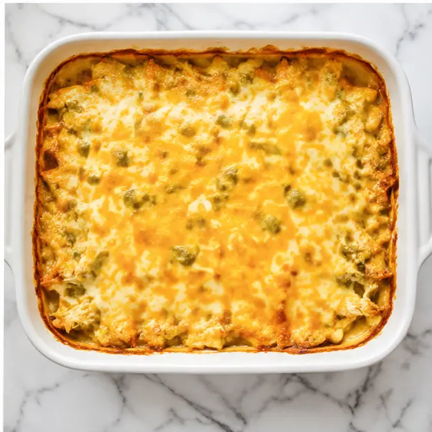 Step 4: Baking the casserole until bubbly and golden