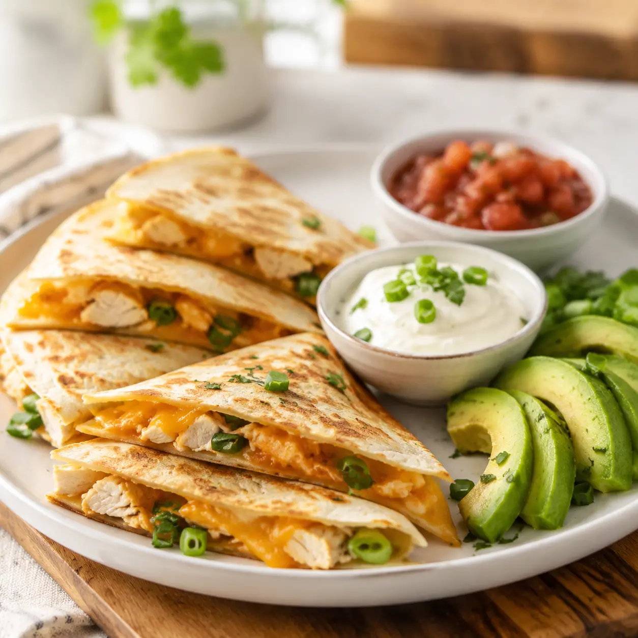 chicken quesadillas - final presentation