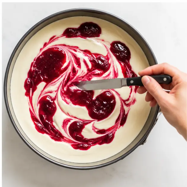 Swirl cranberry sauce through the filling