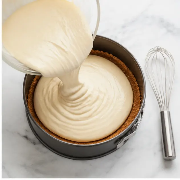 Step 2: Pour the cream cheese filling over the cooled crust.