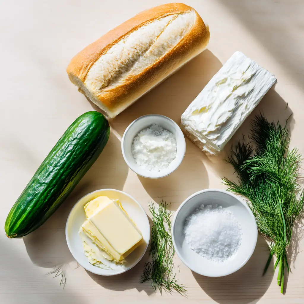 cucumber sandwiches - main ingredients