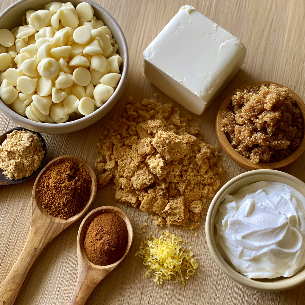 gingerbread cheesecake bars - main ingredients