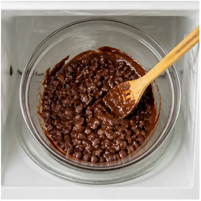 Step 1: Melting semi-sweet chocolate chips in the microwave
